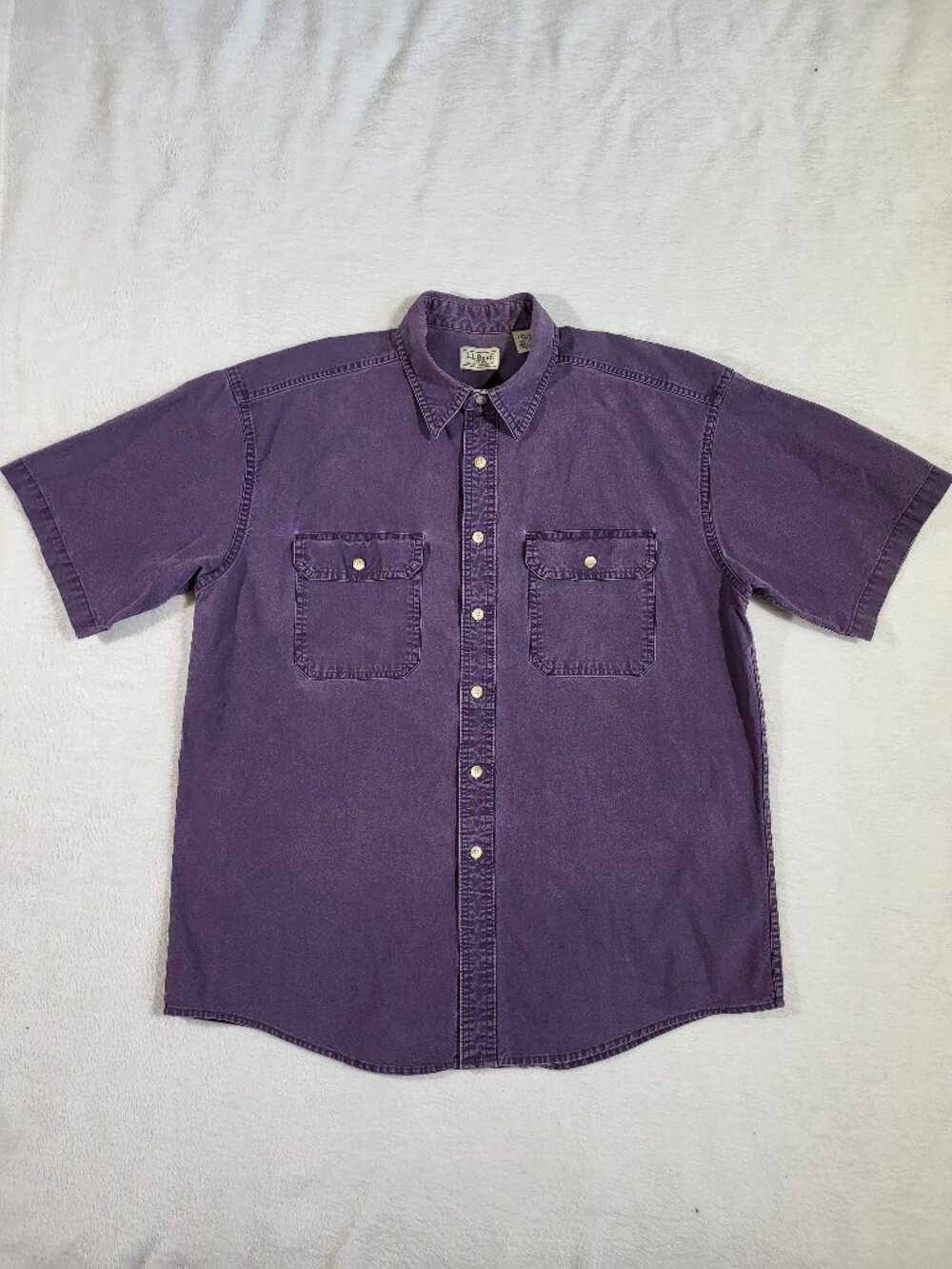 LL Bean Vintage Purple Mens Large Heavy Shirt